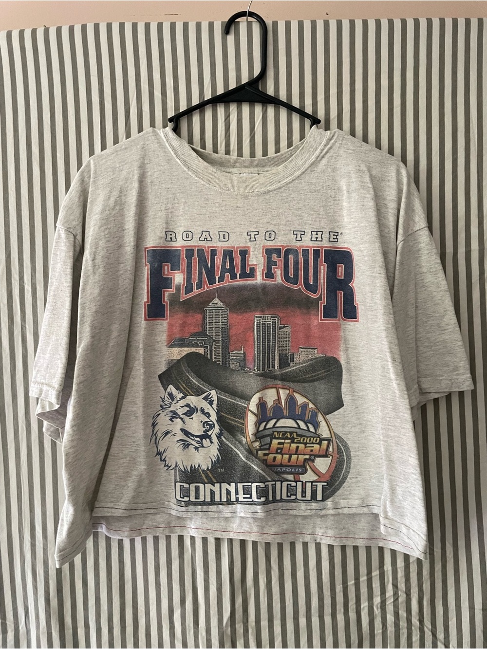 Vintage UConn Huskies Basketball Crop Top